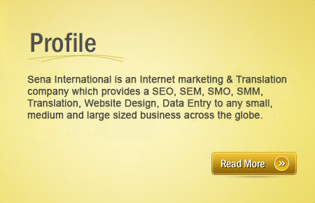 Sena International: SEO |SES |SEM |SMO |SMS |SMM |Translation |Web Design |Data Entry Service